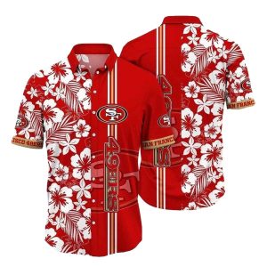 San Francisco 49ers Tropical Hibiscus Retreat Hawaiian Shirt