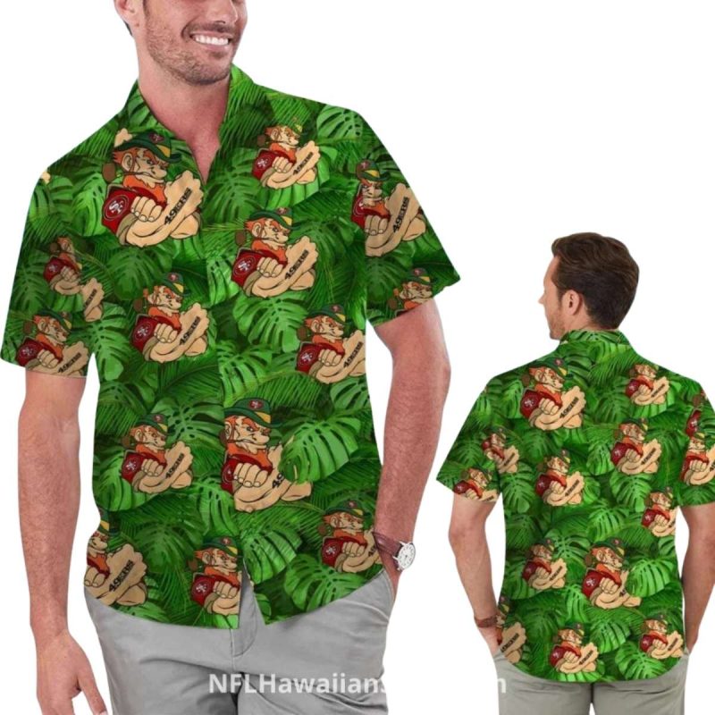 San Francisco 49Ers Tropical Leaves Cartoon Hawaiian Shirt 1
