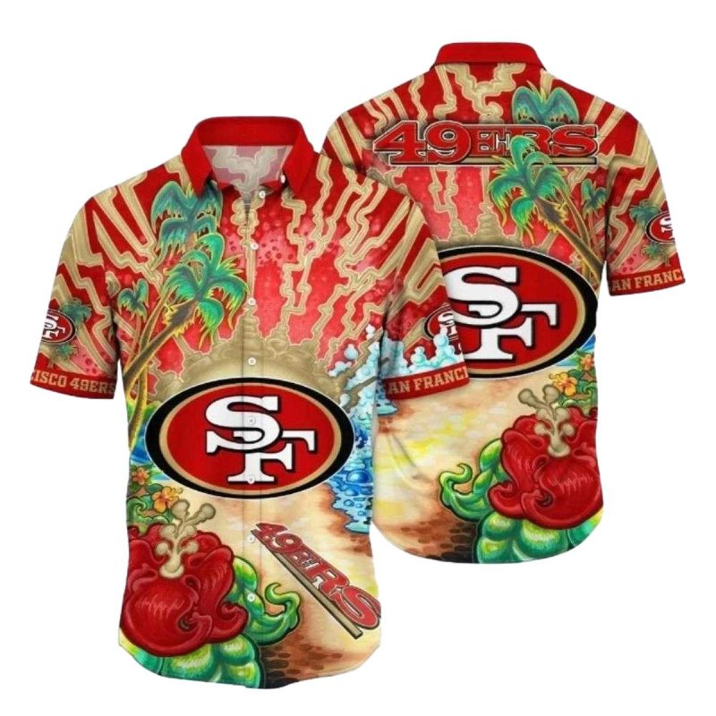San Francisco 49Ers Tropical Paradise Vibrance Hawaiian Shirt 1