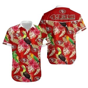 San Francisco 49ers Tropical Parrot Hawaiian Shirt