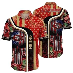 San Francisco 49ers Tropical Skull Touch For 49ers Fans Hawaiian Shirt