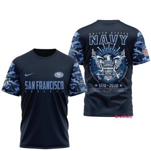San Francisco 49ers Us Navy 250Th Anniversary AOP T-Shirt
