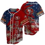 San Francisco 49ers Usa Flag Brush Baseball Jersey