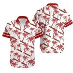 San Francisco 49ers White And Red Palm Tree Hawaiian Shirt