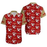 San Francisco 49ers White Hibiscus Red Pattern Hawaiian Shirt