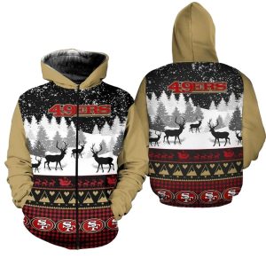San Francisco 49ers Wmas Pattern AOP Hoodie