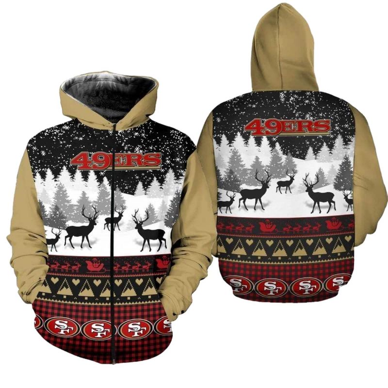San Francisco 49Ers Wmas Pattern Aop Hoodie 1