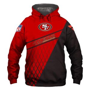 San Francisco 49ers cheap Design Black And Red AOP Hoodie