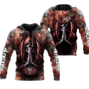 San Francisco 49ers death smoke graphic gift for Fans AOP Hoodie
