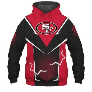 San Francisco 49ers lightning graphic gift for men AOP Hoodie