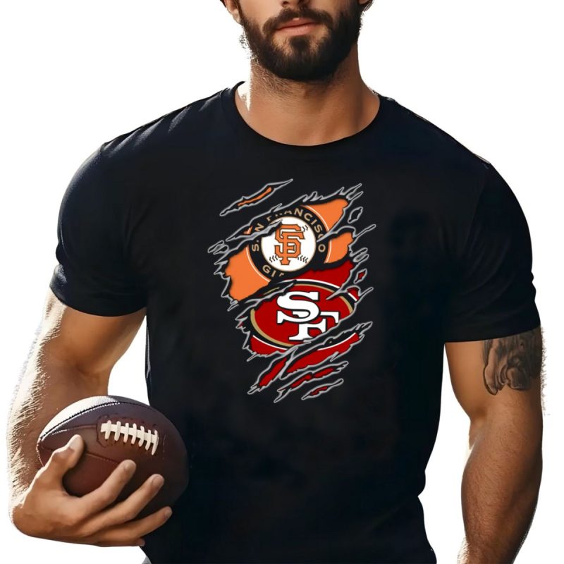 San Francisco Giants 49Ers Sf Logo Dual Team Claw Marks T Shirt T Shirt 1