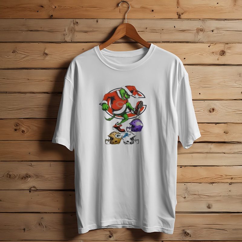 Santa Grinch Chicago Bears Stomp On Nfl Teams Christmas 2024 Packers Vikings Panthers T Shirt T Shirt 1 1