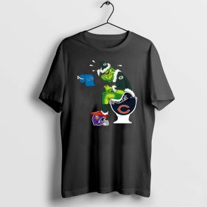 Santa Grinch Green Bay Packers Chicago Bears Detroit Lions Minnesota Vikings toilet Shirt