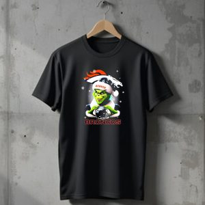 Santa Grinch Merry Christmas Denver Broncos Love T-Shirt