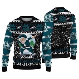 Santa Claus Dabbing Philadelphia Eagles Ugly Sweater