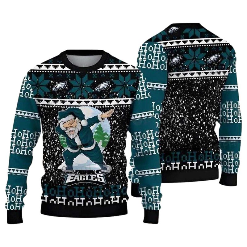 Santa Claus Dabbing Philadelphia Eagles Ugly Sweat 1