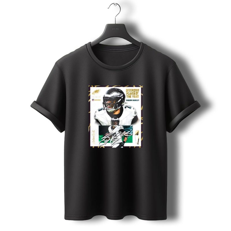 Saquon Barkley 2024 Honors Gameday Offensive Player Of The Year Signature T Shirt T Shirt 0 1