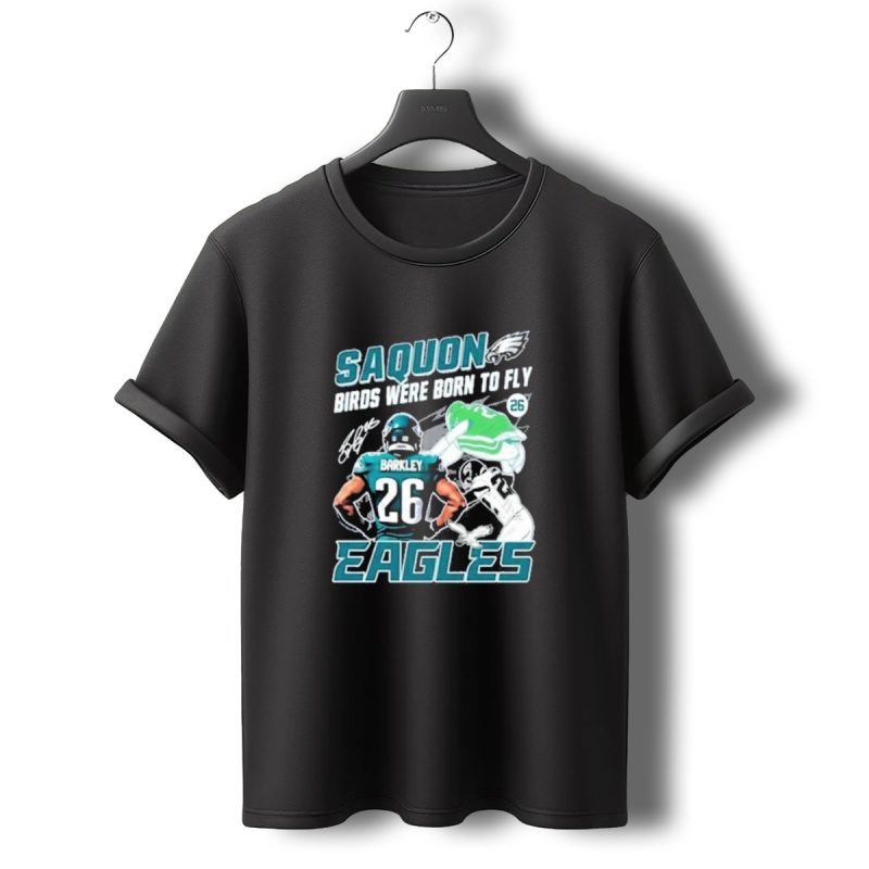 Saquon Barkley 26 Birds Were Born To Fly Philadelphia Eagles T Shirt T Shirt 0 1