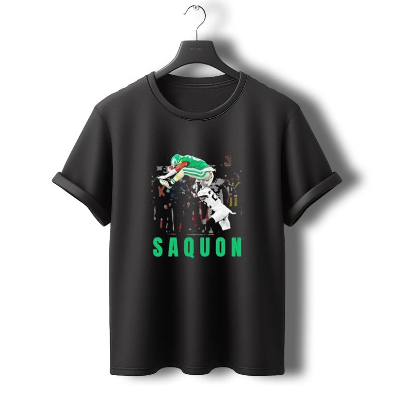 Saquon Reverse Hurdle Eagles Football Action T Shirt T Shirt 0 1