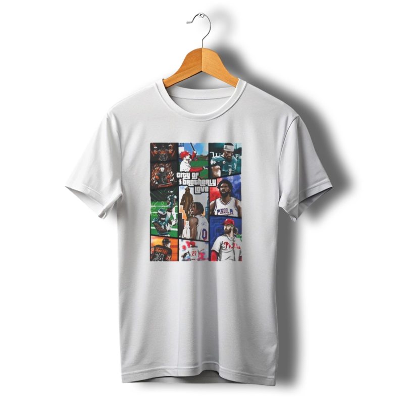 Saramart Gta X Philly Eagles Sixers Phillies City Of Brotherly Love T Shirt T Shirt 1 1