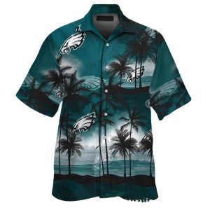 Philadelphia Eagles Serene Beach Sunset Hawaiian Shirt