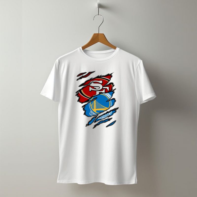 Sf 49Ers Golden State Warriors Torn T Shirt T Shirt 1