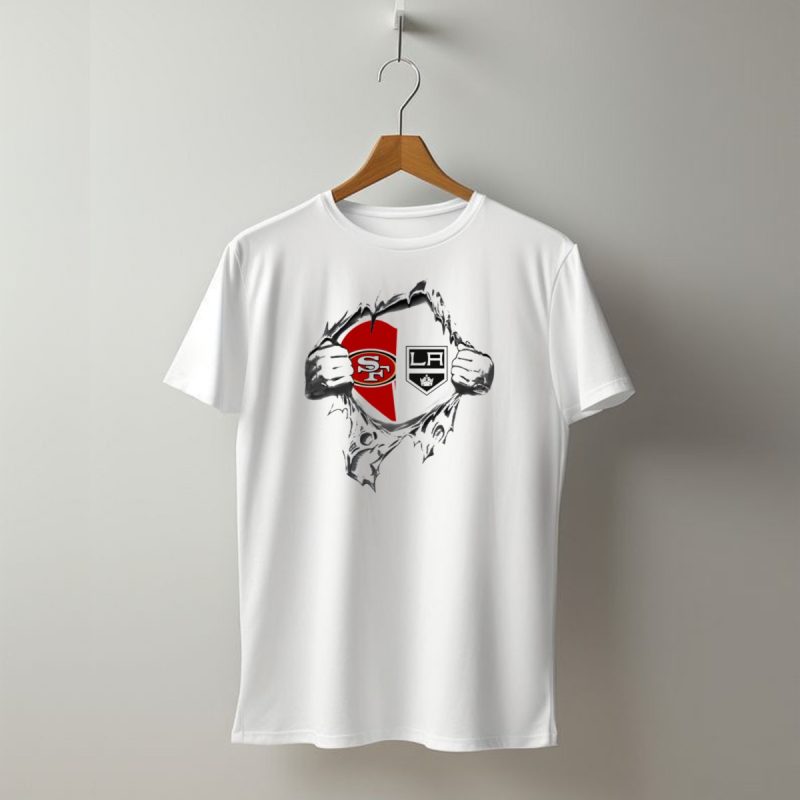 Sf 49Ers Los Angeles Kings Heart Inside T Shirt T Shirt 1
