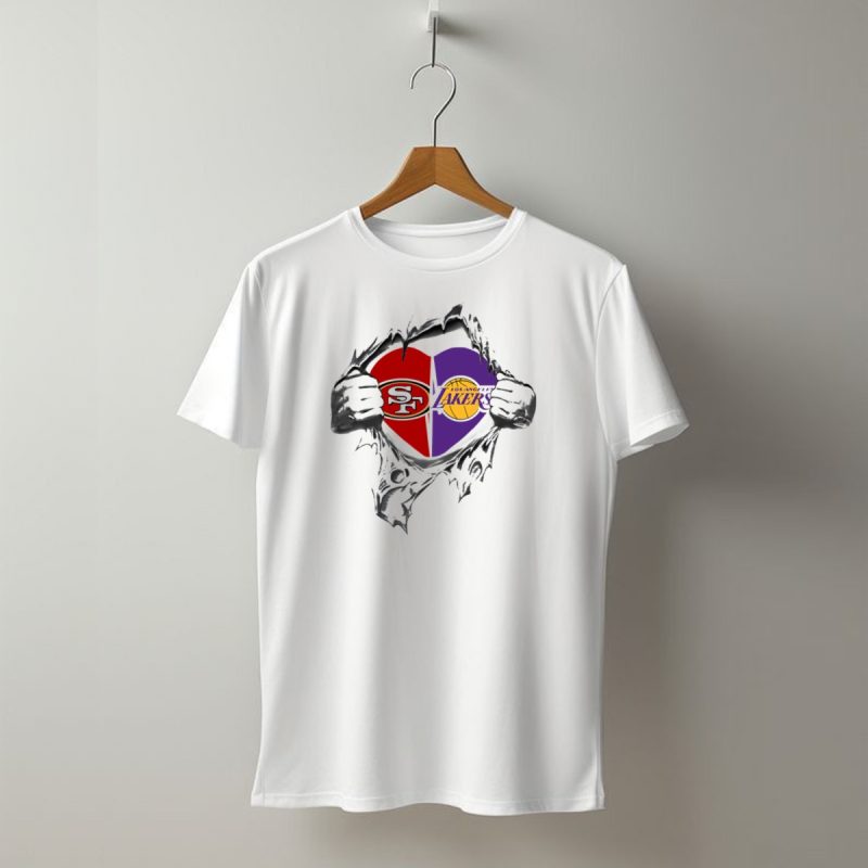 Sf 49Ers Los Angeles Lakers Heart T Shirt T Shirt 1