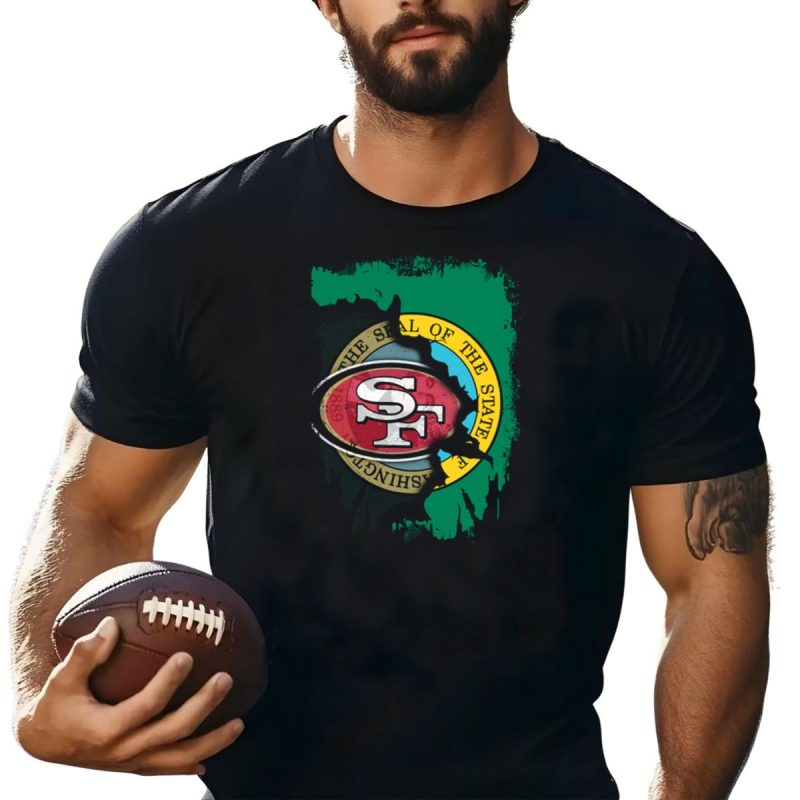 Sf 49Ers With Washington State Seal Clash T Shirt T Shirt 1