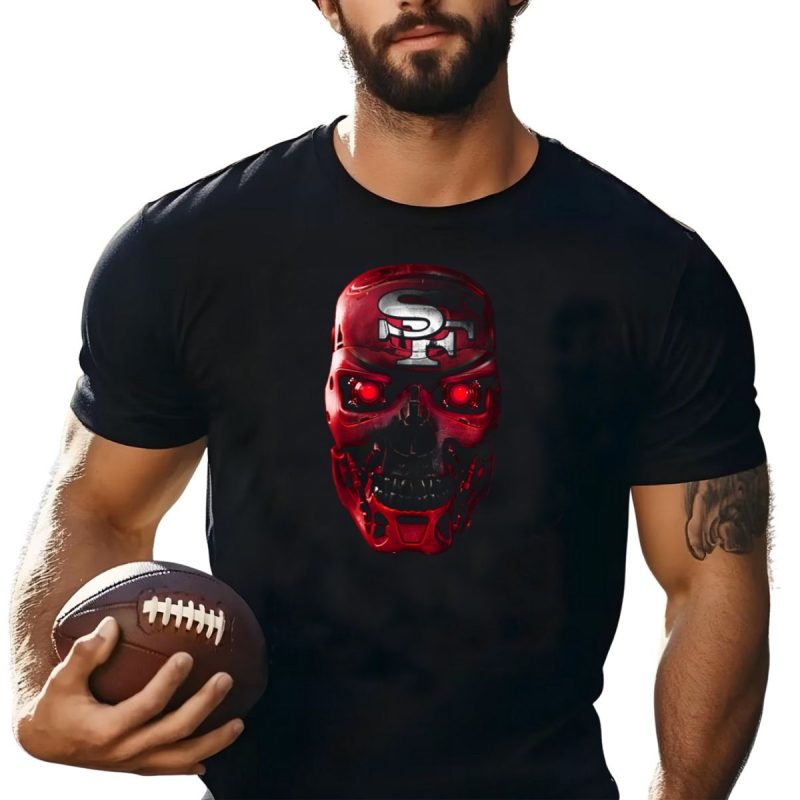 Sf Skull 49Ers Red Terminator Face T Shirt T Shirt 1