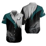 Philadelphia Eagles Sharp Swoop Black And White Elegance Hawaiian Shirt