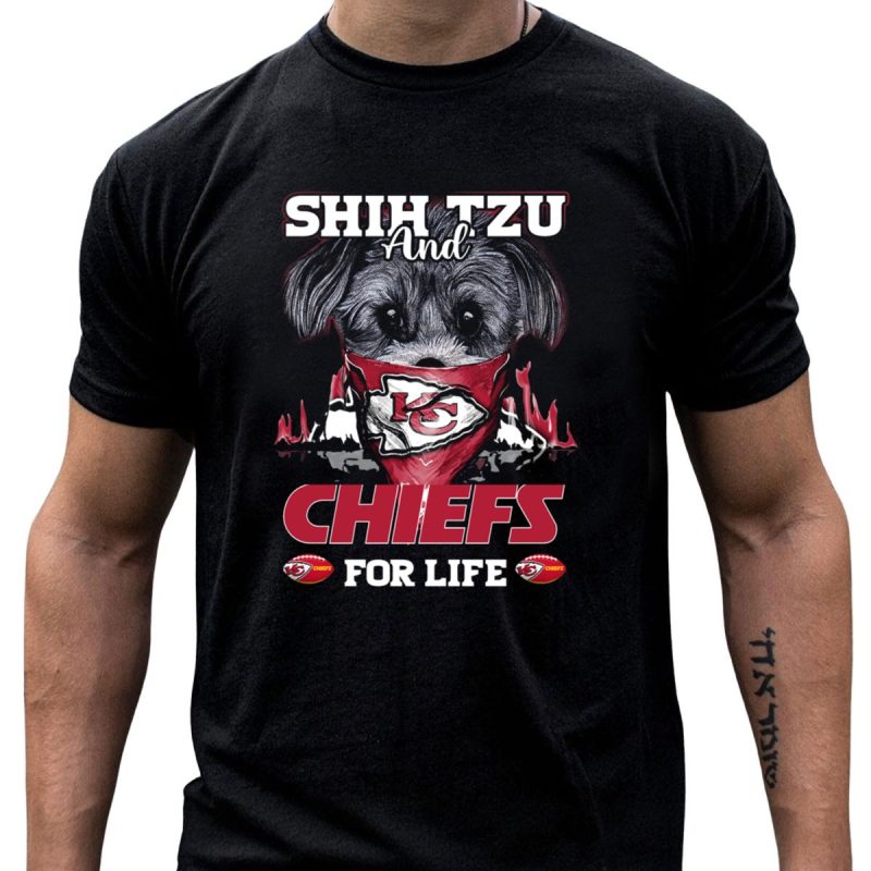 Shih Tzu And Chiefs For Life Kansas City Chiefs T Shirt T Shirt 1 1