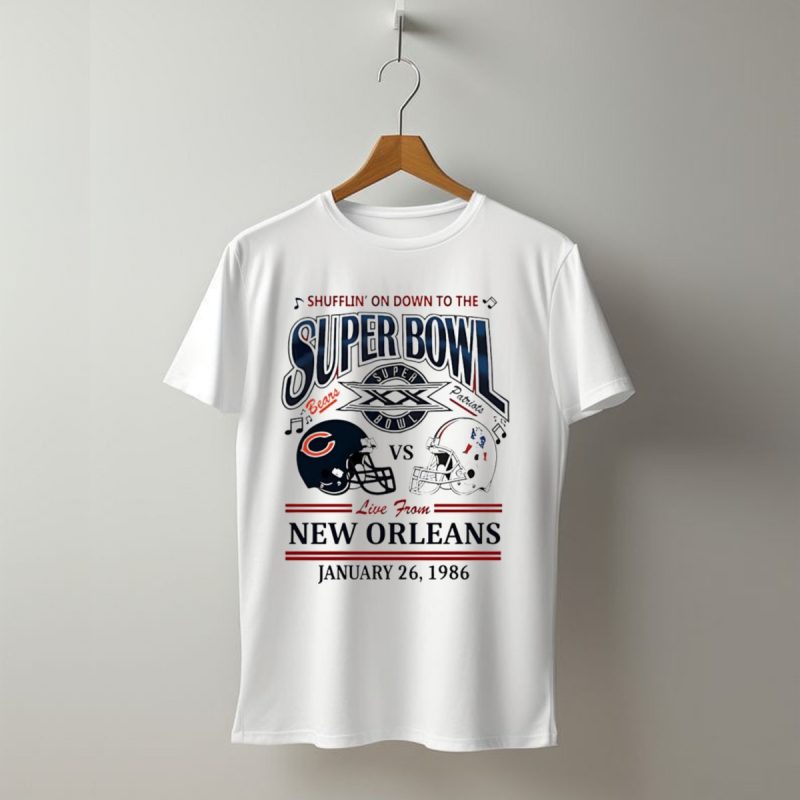 Shufflin On Down To The Super Bowl Xx Chicago Bears Vs New England Patriots T Shirt T Shirt 1