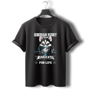 Siberian Husky And Eagles For Life T-Shirt