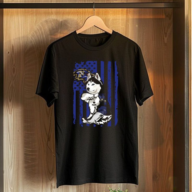Siberian Husky Baltimore Ravens Mom Stars And Stripes T Shirt 1 T Shirt 1