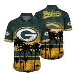 Silhouette Palm Green Bay Packers Sunset Vibes Hawaiian Shirt