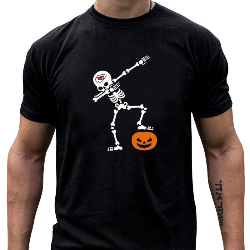 Skeleton Dabbing Kansas City Chiefs Halloween 2024 Pumpkin T Shirt T Shirt 1 1