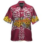 Skeleton Rib Cage Arizona Cardinals Hawaiian Shirt With Floral Print