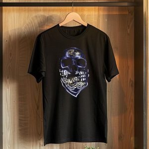 Skull Baltimore Ravens Bandana Blue T-Shirt
