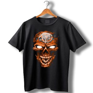 Skull Chicago Bears Logo Face T Shirt
