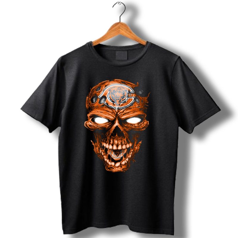 Skull Chicago Bears Logo Face T Shirt 1 T Shirt 1