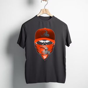 Skull Cleveland Browns Helmet Bandana Cap T-Shirt