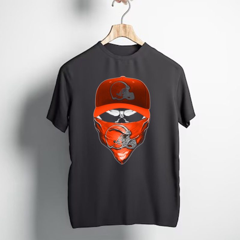 Skull Cleveland Browns Helmet Bandana Cap T Shirt 1 T Shirt 1