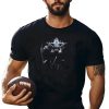 Skull Dallas Cowboys Star Logo Navy Background T-Shirt - Image 2
