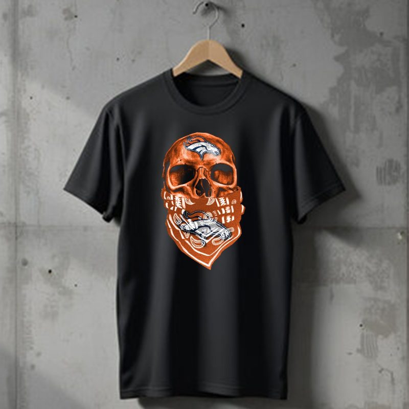 Skull Denver Broncos Bandana T Shirt 1 T Shirt 1