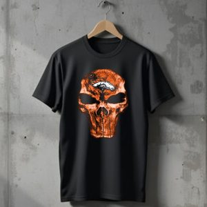Skull Denver Broncos Logo Skull T-Shirt
