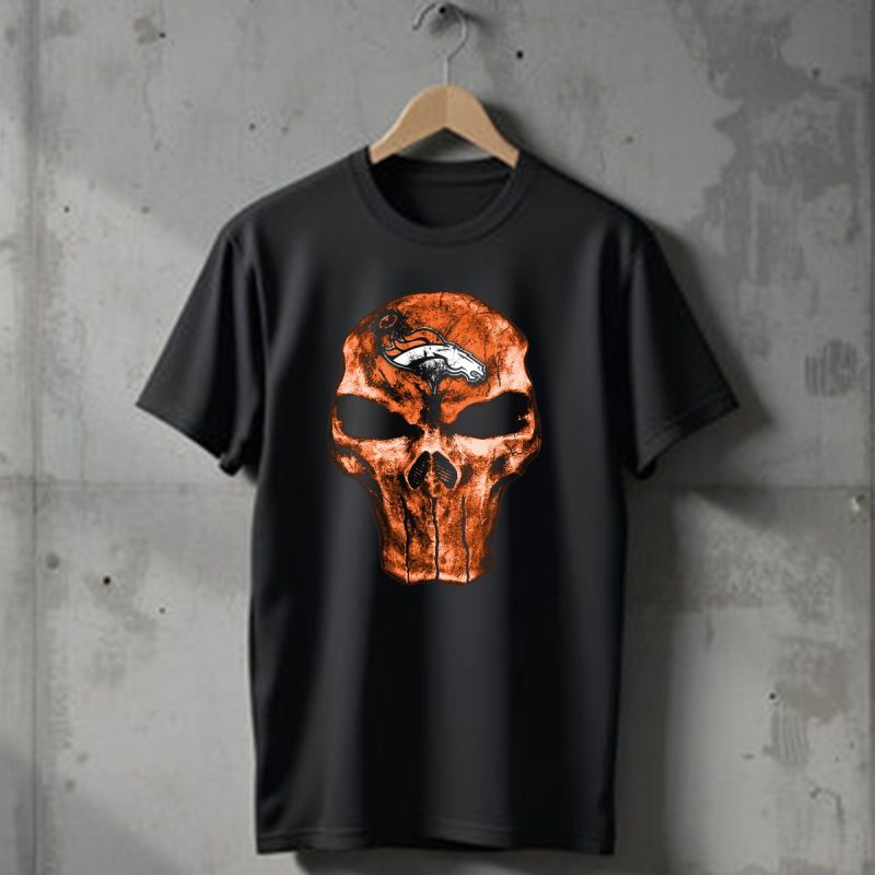Skull Denver Broncos Logo Skull T Shirt 1 T Shirt 1