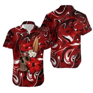Skull Floral Fusion San Francisco 49ers Hawaiian Shirt