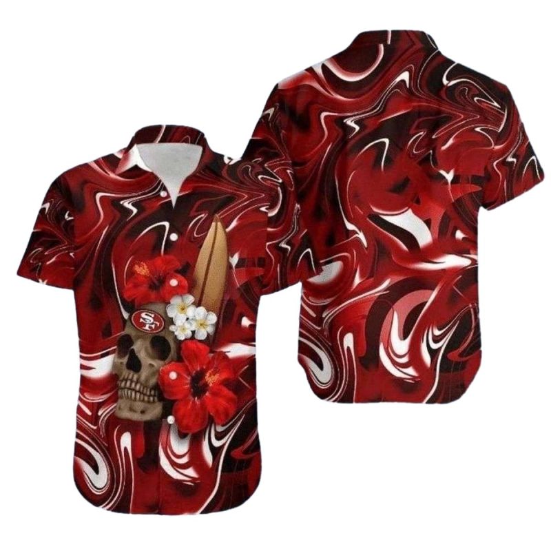 Skull Floral Fusion San Francisco 49Ers Hawaiian Shirt 1