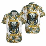 Skull Green Bay Packers Rock N Roll Hawaiian Shirt